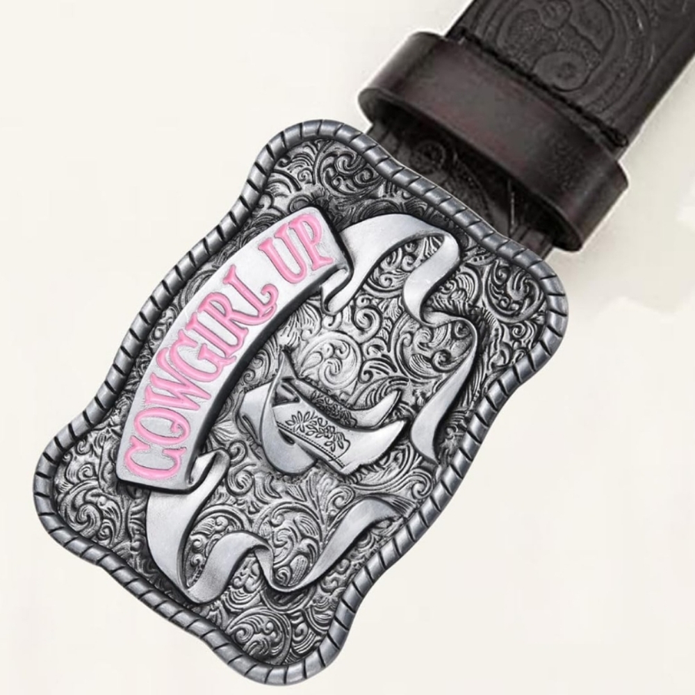 Silver western Cowgirl up belt buckle. I have Cowboy up listed also